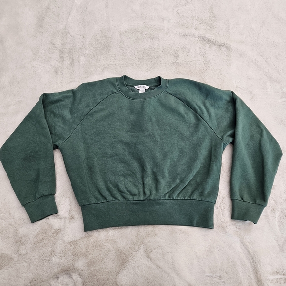 Athleta Dark Green Crewneck Sweatshirt - Picture 2 of 8